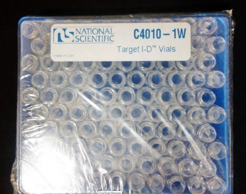 National Scientific ~ VIALS/CAP ~ C4010-1W + C4010-55BLK ~ QTY100 *NEVER OPENED