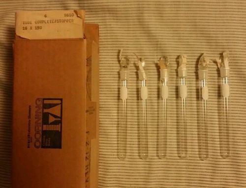 Rare Pyrex USA Glass Stoppered 16x150 Test Tubes NOS