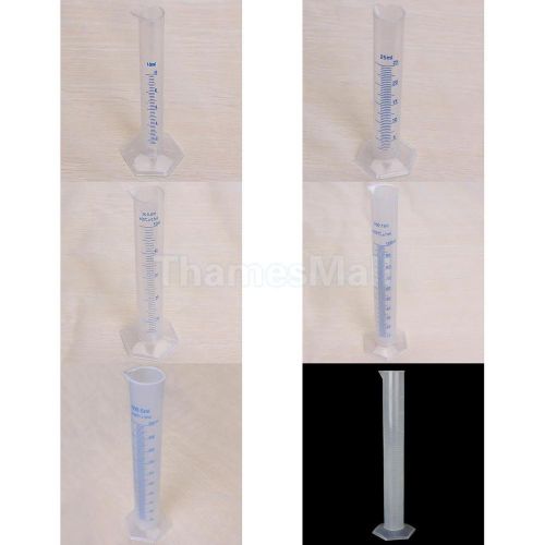 5x Graduated Laboratory Measuring Cylinder 10ml, 25ml ,50ml,100ml ,250ml ,500ml