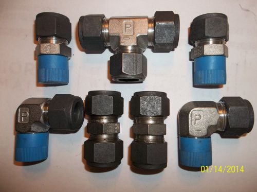 PARKER-CPI  (J)  5/8 X 5/8 - 316- SS - TEE - ADAPTORS - COUPLINGS 7  PCS