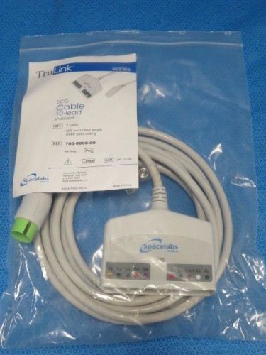 Spacelabs trulink series ecg cable 10-lead shielded ref. 700-0008-00  -new! for sale