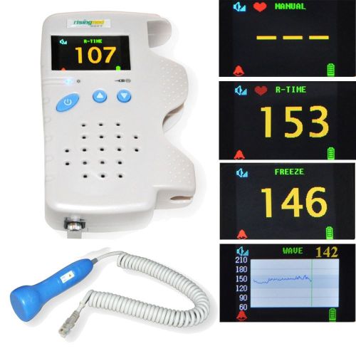 New fetal doppler 3mhz color lcd back light heart beat waveform prenatal gel us for sale