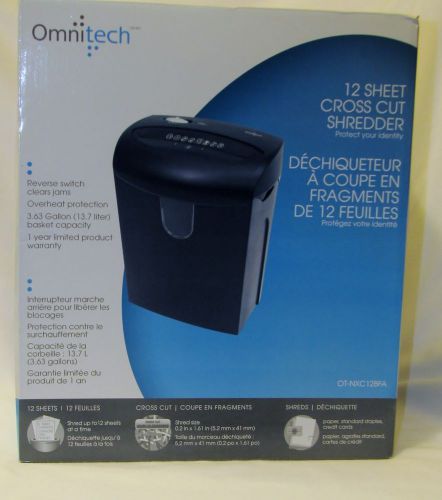 Omnitech 12 Sheet Cross Cut Shredder OT-NXC12BFA