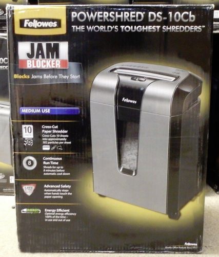 ** NEW Fellowes PowerShred DS-10Cb 10 Sheet Cross-Cut Paper Shredder **