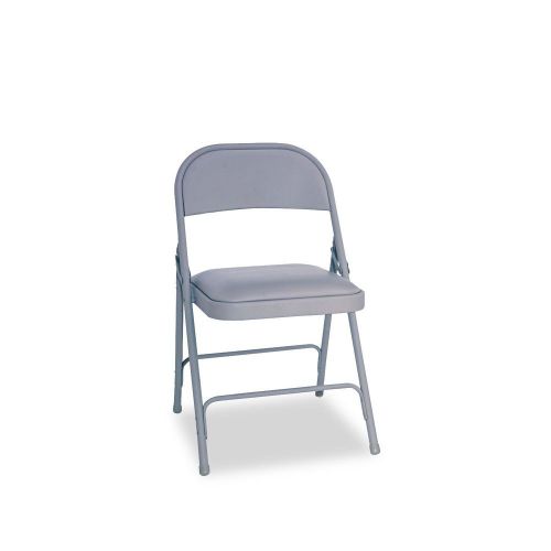 Alera Steel Folding Chair w/Padded Seat Gray 4 Pack New