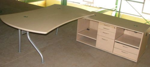 Schreibtisch Ahorn 1,8m mit Sideboard inkl Standcontainer