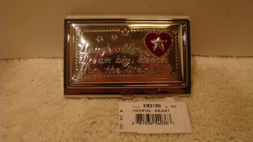 $24 BRIGHTON &#039;JOYFUL HEART&#039;  SILVER BUSINESS CARD HOLDER   NEW W/TAGS