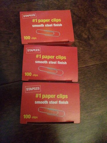 Paper clips 3 boxes of 100 clips for sale