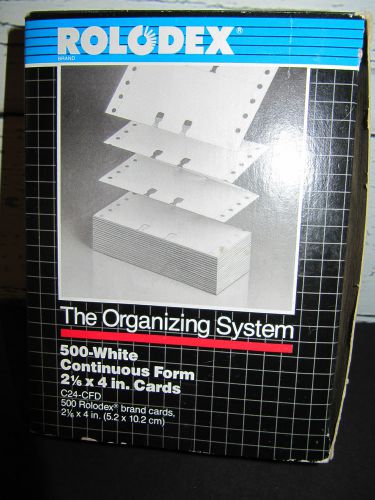 Rolodex C24-CFD White Continuous Form 2 1/6 X 4 inch 500 Genuine Cards