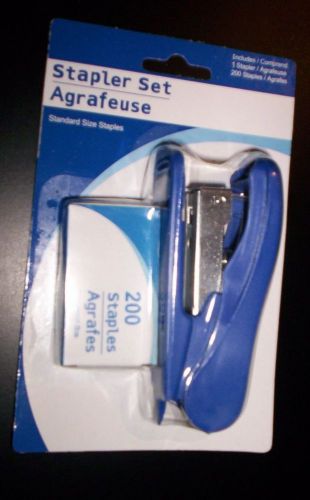 BLUE STAPLER SET with 200 staples~STANDARD STAPLES