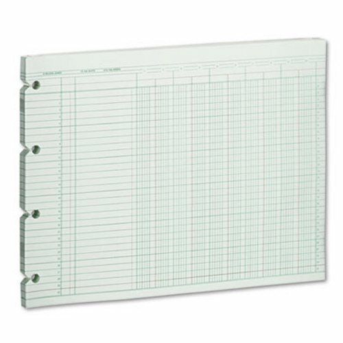 Wilson Jones Accounting Sheets, 100 Loose Sheets/Pack, Green (WLJG1010)