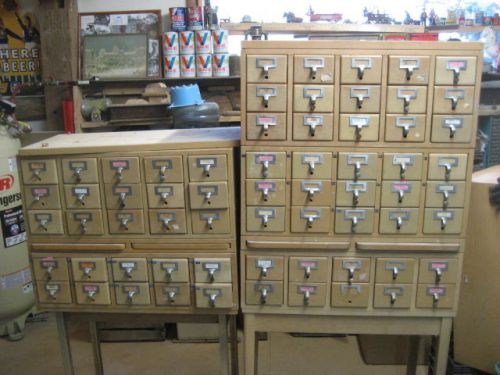 Vintage wood library file cabinet for sale