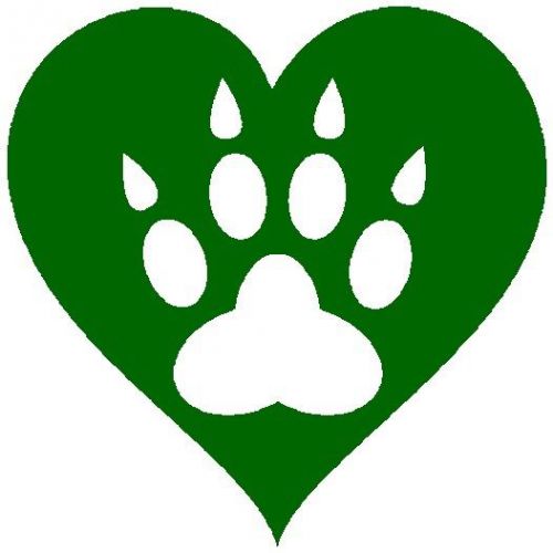 30 Custom Green Paw Print Heart Personalized Address Labels