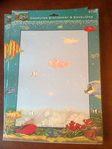 2 Packages USPS Aquarium Fish Stamps Computer Stationery &amp; Envelopes