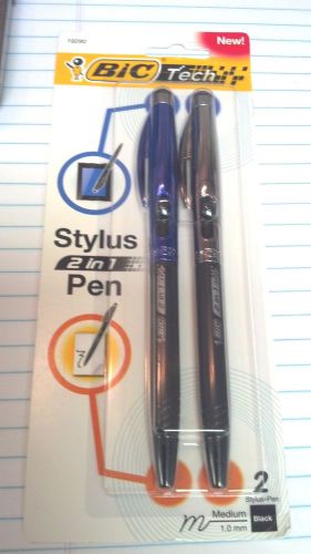 BIC, TECH, STYLUS, 2 IN 1 PEN, NEW!, 2 STYLUS + PEN, MEDIUM, BLACK, 1.0, 19290B