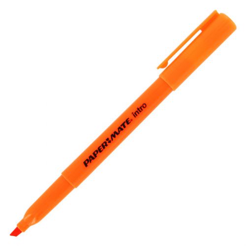 Paper Mate Intro Highlighters, Chisel Tip, Fluorescent Orange, Dozen