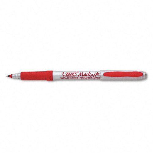 Bic Ultra Fine Point Permanent Marker - Fine Marker Point Type - Red (gpmu11rd)