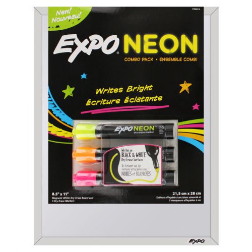 Expo Dry Erase 8.5 x 11 in Whiteboard Combo Pack w/ Expo Neon Dry Erase Markers