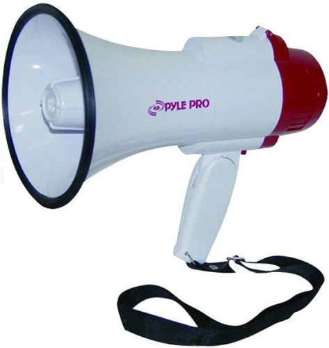 Pyle 30 Watt Professional Megaphone Bullhorn Siren Record White Free US Shipping