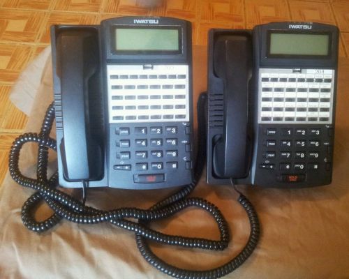 Lot of 2 Iwatsu ADIX IX-12KTD-3 Black 12 Button Digital Display Phone