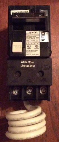 Siemens QF260 60 Amp 2 Pole 240 Volt Ground Fault Circuit Interrupter