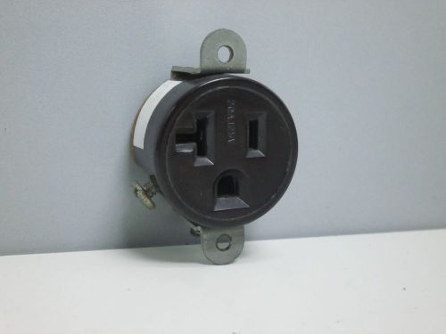 P&amp;S Commercial 5858 Outlet Short Strap Receptacle NEMA 6-20R 20A 250V Brown