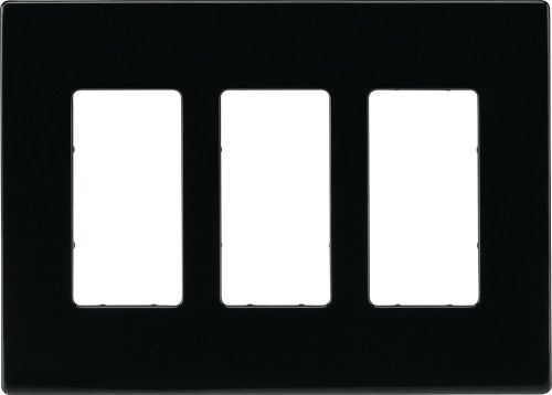 Black cooper wiring devices pjs263bk decorator screwless wallplate, 3-gang, bla for sale