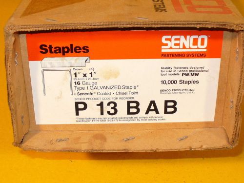 SENCO STAPLES P 13 BAB 1&#034; X 1&#034; PACKAGING ROOFING CONSTRUCTION STAPLER 10,000 PCs