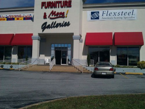 Red Vinyl Awning for Commercial Building