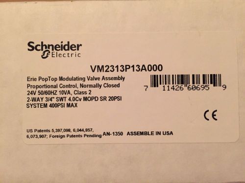 Scheider Vm2313P13A000 24Volt 50/60Hz 10Va 2-Way 3/4&#034;Swt Valve/Actuator