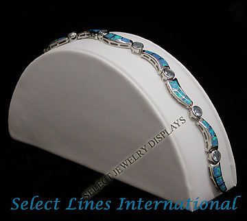 White Faux Leather Half Moon Single Bracelet Display !!