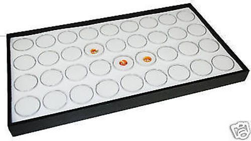 36 gem jar tray white insert jewelry display gemstone for sale