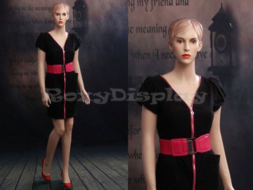 Female Fiberglass Mannequin Beautiful Face with Molded Hair Style #MZ-AD02