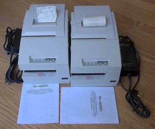 Epson Thermal Printer TM-H6000II (M147C) used with power cords and instructions