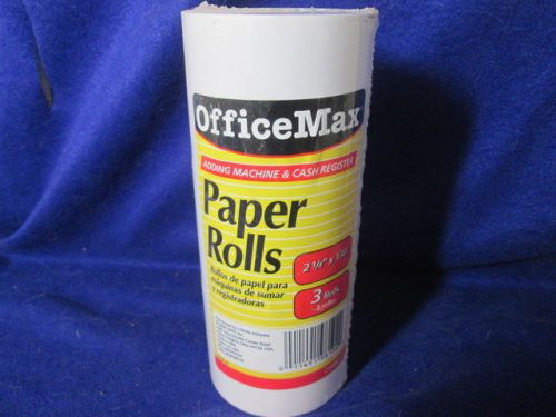 Office Max Adding Machine / Cash Register 3 Paper Rolls - 2 1/4&#034; X 130&#039;