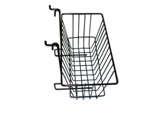 NEW CASE OF 6 SLATWALL OR GRID BASKET 12&#034;x6&#034;x6&#034; BLACK