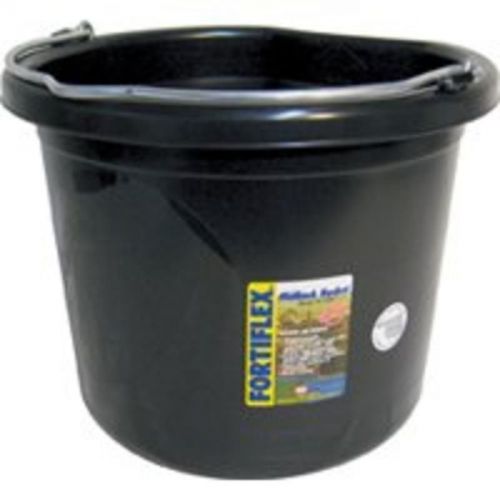 24 Qt Flat Side Bucket Black FORTEX/FORTIFLEX Feeders/Waterers FB124BX