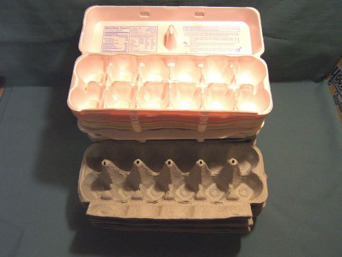 MIXED LOT OF 15 EGG CARTONS ~ PAPER AND STYROFOAM ~ 9 LARGE, 1XL &amp; 5 JUMBO