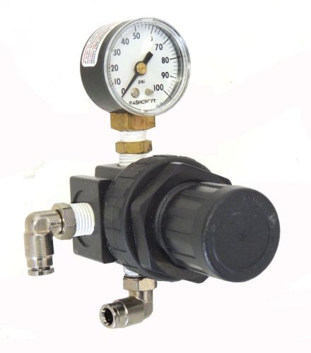 Wilkerson r12-02-f000 pneumatic regulator 250 psi 1/4&#034; npt &amp; ashcroft gauge/ qty for sale