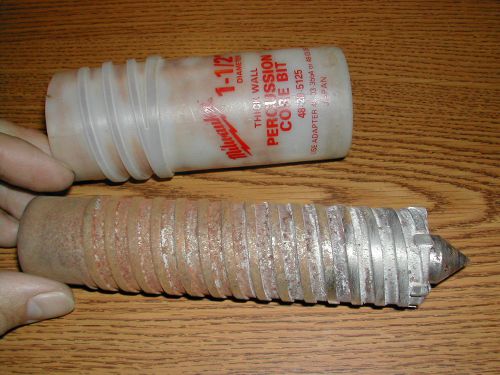 Milwaukee 1 1/2&#034; 48-20-5125 CORE DRILL BIT CONCRETE BRICK CARBIDE TIP PERCUSSION