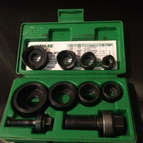 Greenlee 1/2&#034; to 1 1/4&#034; inch conduit knockout punch set, model 735/735BB