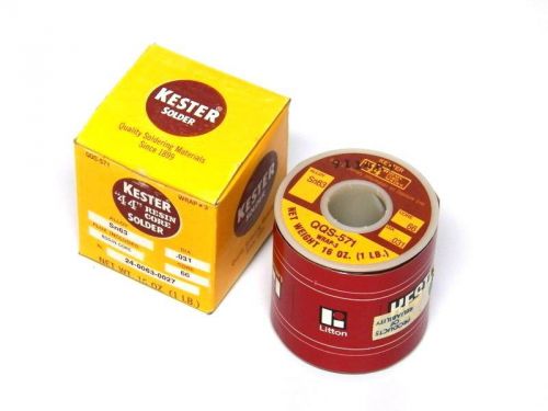 Kester &#034;44&#034; Solder .031 Dia - Core 66 - Sn63 QQS-571 Wrap 3 ..... (5-4-4)