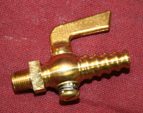 1/8 Inch NPT to Hose Barb Brass Drain Pet Cock Shut Off Valve Fuel Gas Air ball