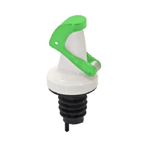 Olive Oil Pourer with Gravity Lid White with Green