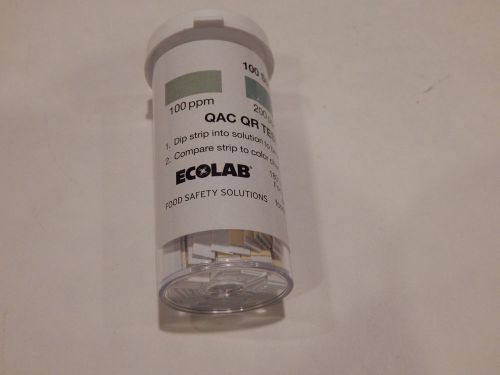 ECOLAB Quat (QAC QR) Test Strips 100-400ppm (100)   FREE SHIPPING USA ONLY