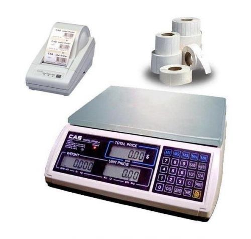 Cas s2000jr price computing scale 15x0.005 lb/printer,case label,legal for trade for sale
