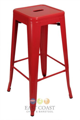 New Red Viktor Tolix-Style Steel Backless Bar Stool