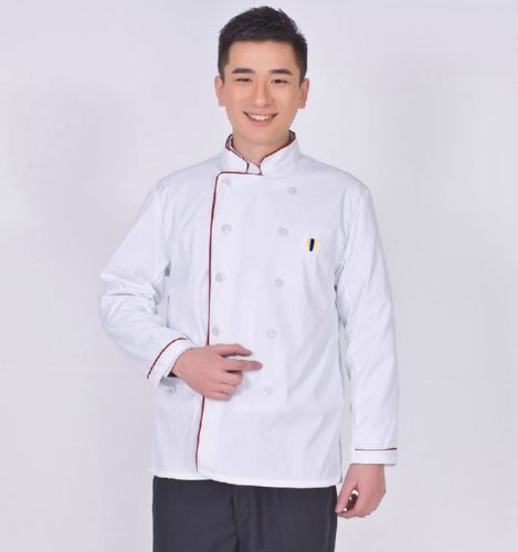 Long sleeve classic kitchen cook chef waiter waitress coat uniform jacket for sale