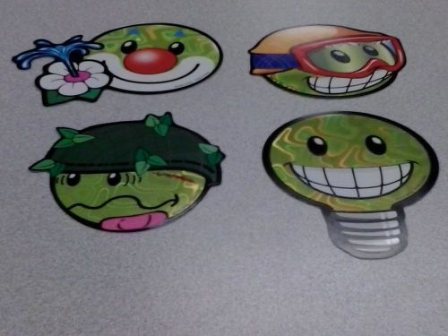 Lot of 4 &#034;smiley faces&#034; vending stickers, NM condition!!