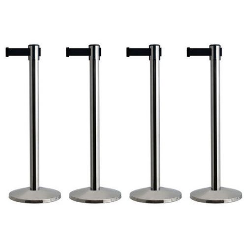 QueueWay Crowd Control - Set of 4 Stanchions/Posts SS